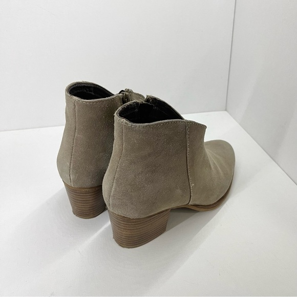 JEFFREY CAMPBELL — TAN, SUEDE, ZIP BLOCK HEEL ANKLE BOOTS, KAMET 2 BOOTS, US 6 - Picture 9 of 11